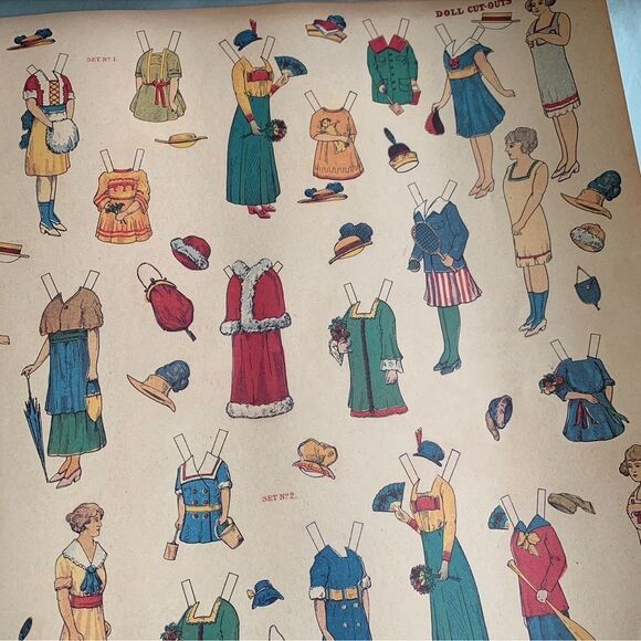 Vintage Picture of Doll-Cut-Outs 28”X20” - Picture 5 of 7